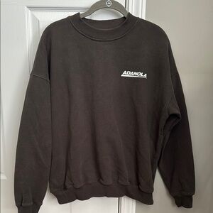Adanola Brown Relaxed Fit Crewneck Sweatshirt Size XS